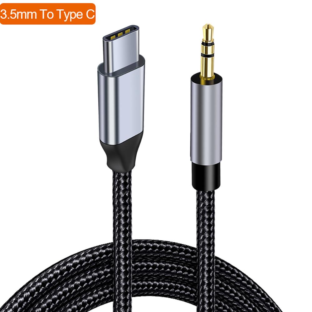 

USB C Aux Cable Type C 3.5mm Jack Adapter Headphone Car Stereo Cord for Samsung Galaxy S23 S22 S21 FE A53 IPad Pro Air 5 Mini 6 0.5m чёрный