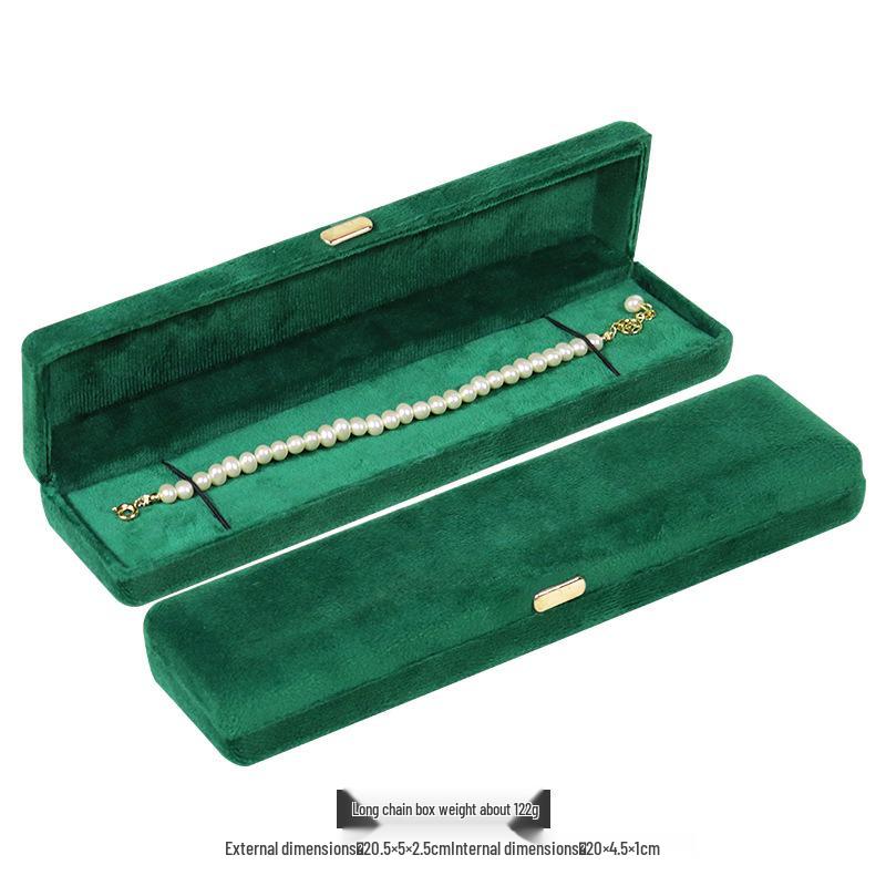 Caixa de Joias de Veludo com Fivela Dourada e Cantos Arredondados para Anéis, Colares e Pulseiras