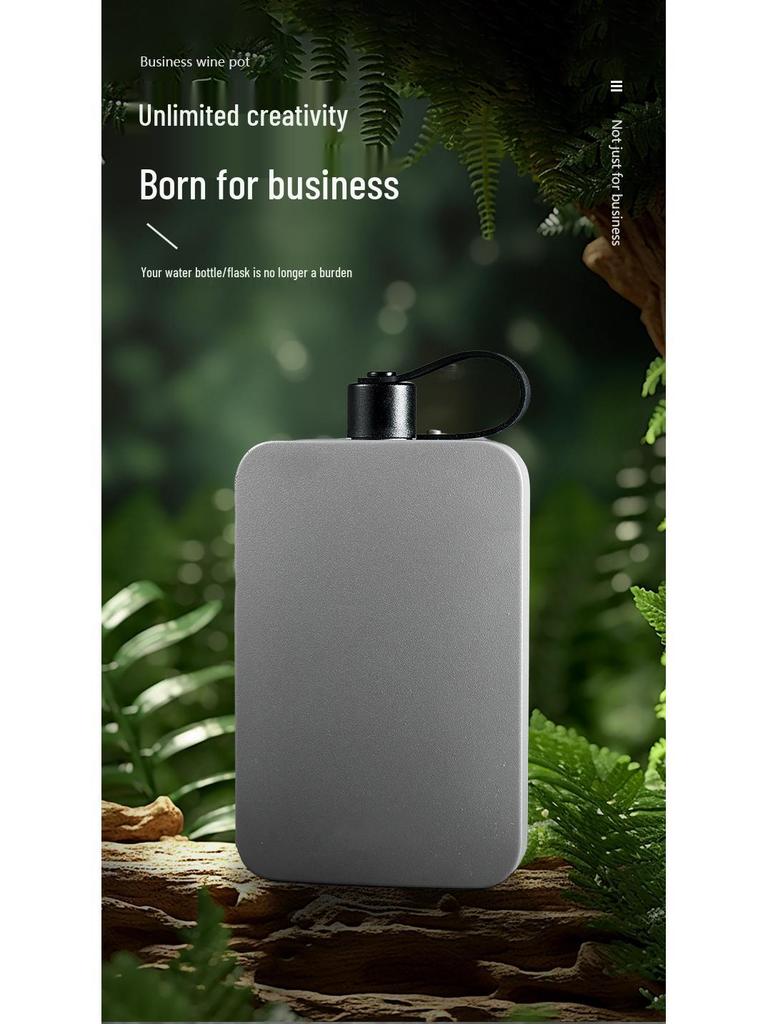 500ml 304 Stainless Steel Portable Pocket Flask - Large Capacity Unisex Flat Water Bottle