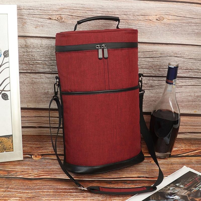 Beverages Bag with Reinforced Base and Shoulder Strap Leakproof for Wine Beer Transport Outdoor Gears