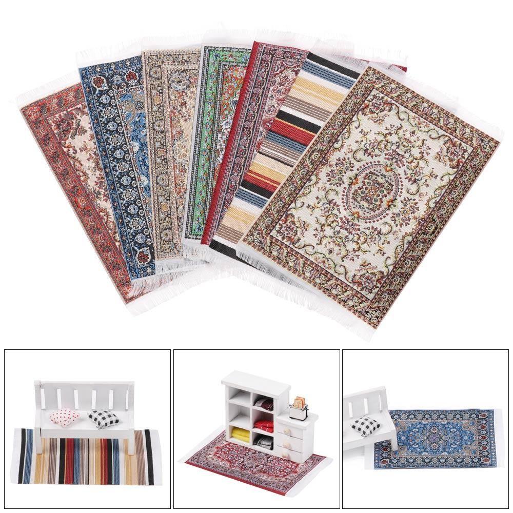 Playing House Mini House Decor Miniature Weaving Rug  Accessories Floor Coverings Dollhouse Carpet
