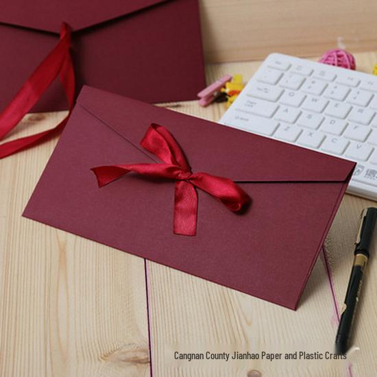 Retro Kraft Paper Envelope - Western Style Invitation with Bow Logo