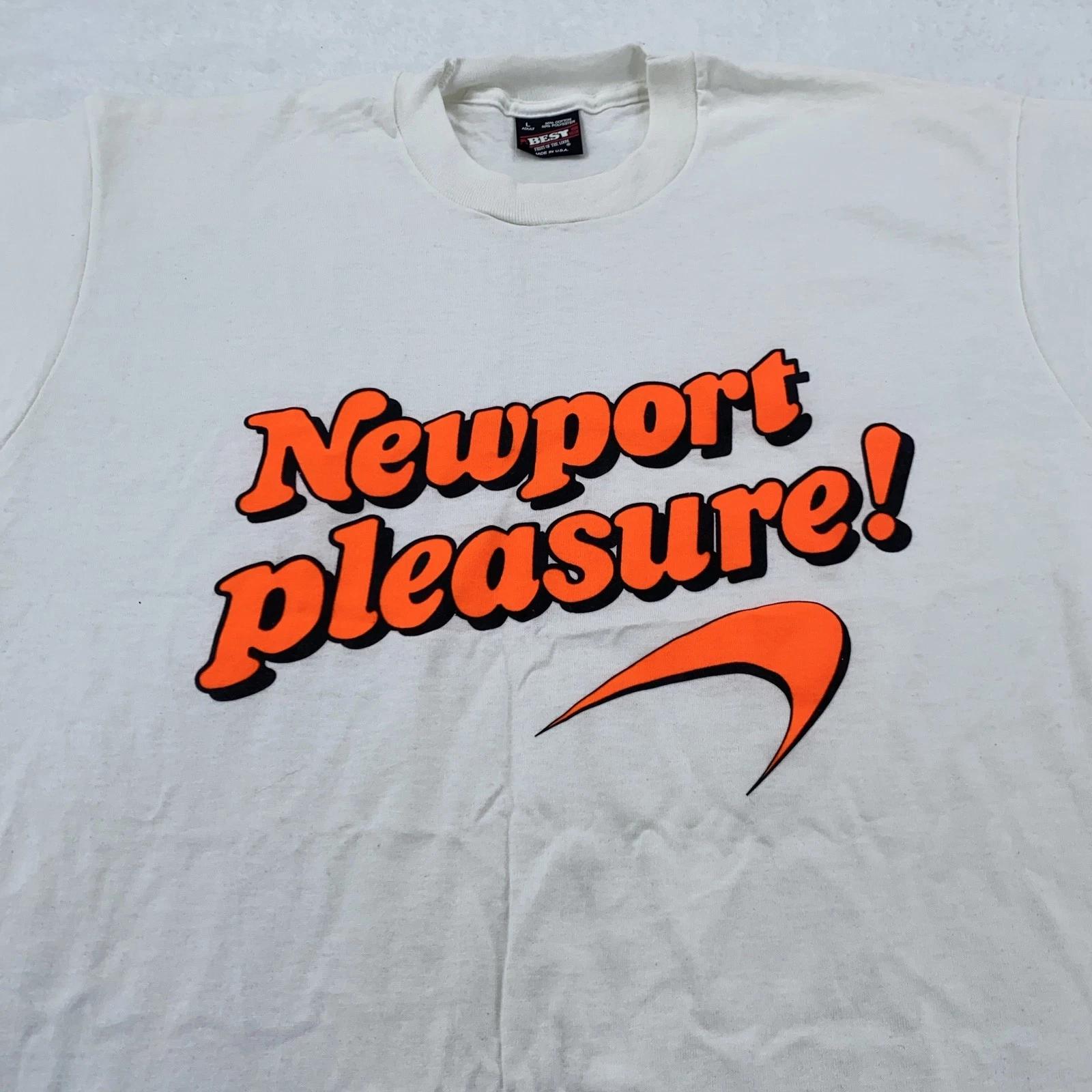 

Vintage Newport Pleasure Shirt Mens Large White Cigarettes 90s Made USA 3XL