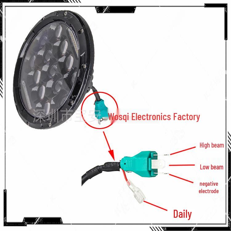 Harley Wrangler 7-inch 75W LED Headlight with DRL and High/Low Beam