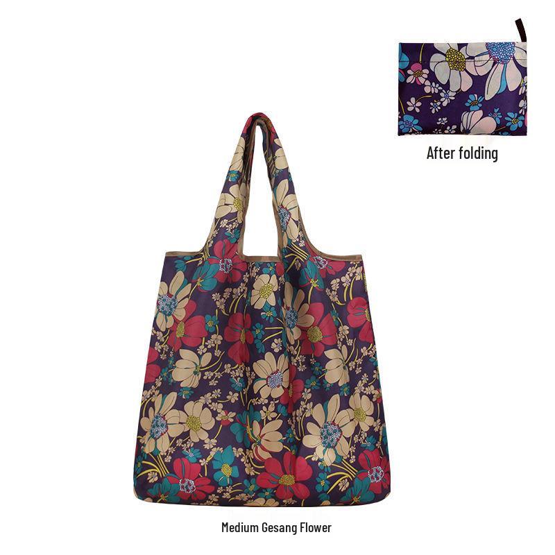 Eco-Friendly Large Capacity Flower Tote - Foldable, Waterproof, and Convenient for Shopping