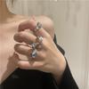 Crystal Opal Irregular Ring for Women Zircon Star Open Rings Vintage Geometric Trendy Ring Jewelry