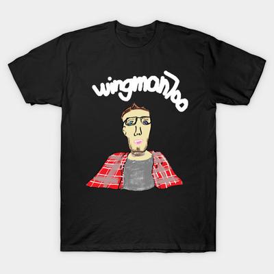 Men Black Print T-shirt Super Large TShirt Wingman700 No-Cut Transfer Paper Print Cotton Tshirt