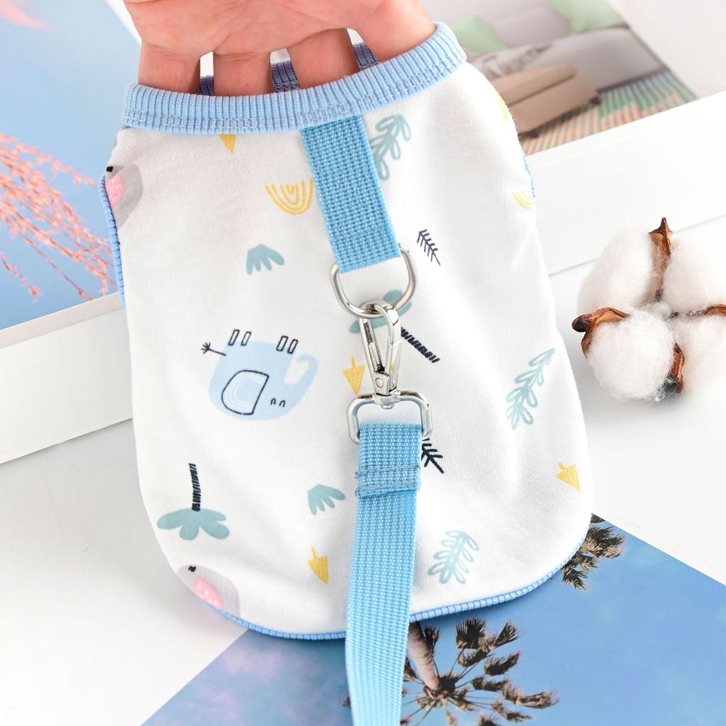Pet clothing cat dog clothing with leash small dog vest spring and summer thin breathable