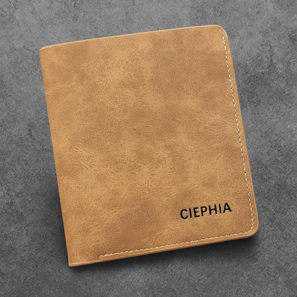 

Мужские кошельки, винтажный короткий двойной кошелек с окошком для удостоверения личности, глубокими карманами для наличных, RFID-блокировка, держатель для кредитных карт, подарки коричневый