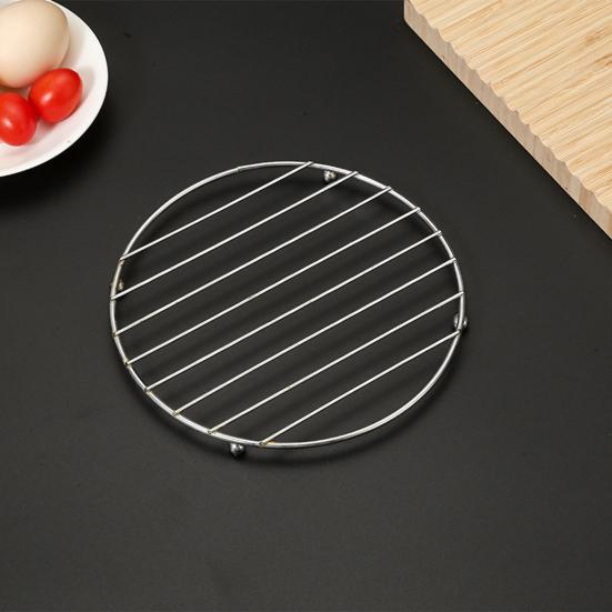 Thickened Stainless Steel Trivet with Non-Slip Feet Heat-Resistant Pot Mat for Hot Dishes Pans Bowls Rust-Proof Essential Kitchen Protector for Table
