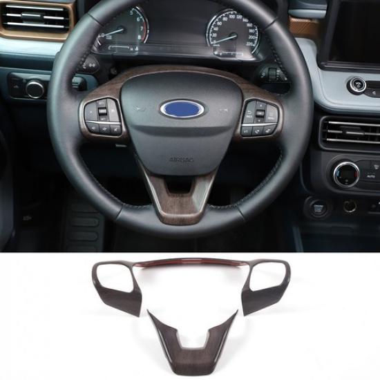 Wood Grain Steering Wheel Trim Cover Frame For FORD Maverick -