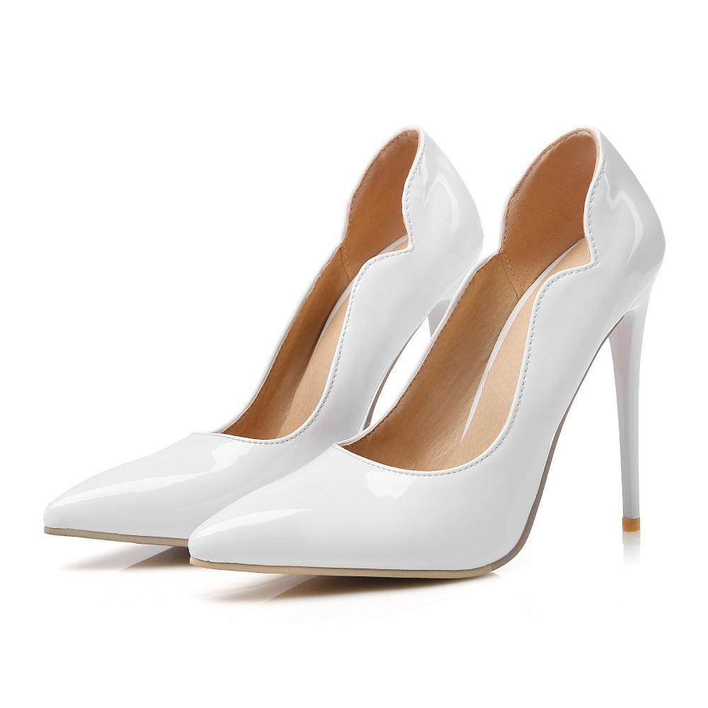 Fashion 2025 Women Shoes Luxury Brand Pumps Red Shiny Bottom Pointed Toe Black High Heels Thin Heel 12cm Sexy Wedding Party Ladies Shoe