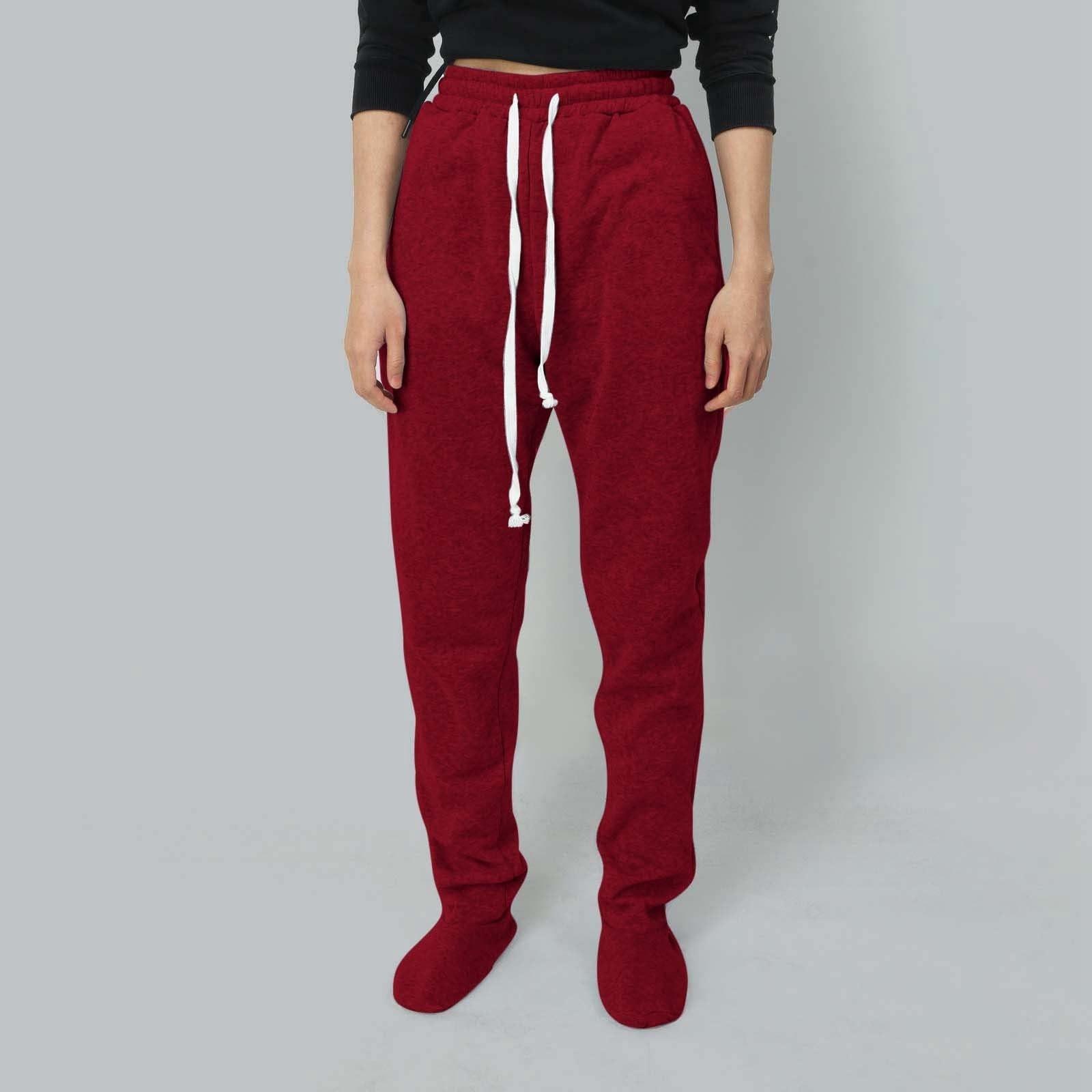 

Женские однотонные и флисовые плотные брюки Женские на шнуровке талии Степ-брюки Брюки XL красный