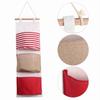 3Layer Design Hanging Storage Bag Cotton Linen Fabric Wardrobe Hanging Bag  Door Hanging
