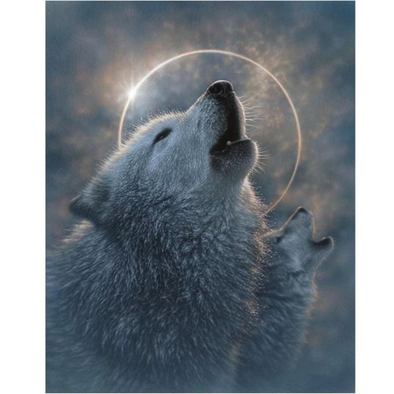 

Полный Круглый / Квадратный 5D Diy Бриллиант Живопись Симпатичный белый волк Бриллиант Вышивка Крестиком Наборы Домашний декор Подарки ручной работы