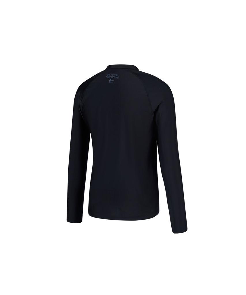 Lenomasuyeongbog Men'S Loose Fit Zip-Up Rash Guard Top Black Rn-Ts2F502-Bk