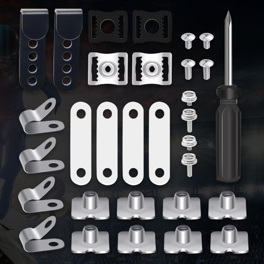 31Pcs Football Helmet Repair Kit Screws Nuts Gaskets Clips Screwdriver Hockey Helmet Replacement Parts Sports Helmet Repair Kit