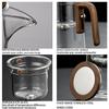 520ML / 720ML Glass Teapot Tea Pot with Infusers for Loose Leaf Tea, Magnetic Water Separation Tea Maker with Wooden Handle