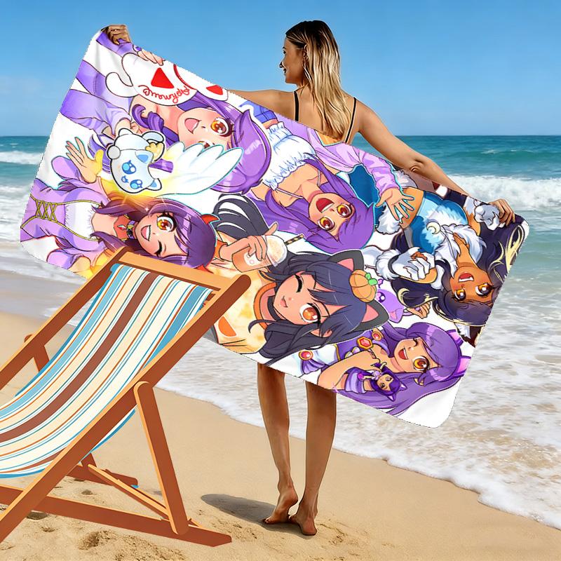 Aphmau Print Beach Towel, Large Soft Quick Dry Towel for Beach Camping Swimming