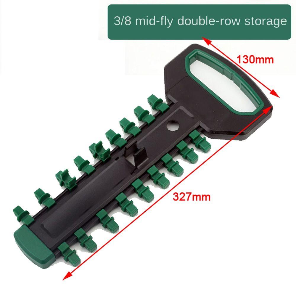 Socket Wrench Set Storage Organizer 1/4" 3/8" 1/2" Drive Square Interface Socket Tray Tool Sliding Stand Socket Wrenchs Holder