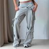 Elastic Drawstring Bow Sweatpants - Solid Color, Hip Hop Casual Long Pants