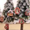12Pcs Christmas Snowflakes Wooden Pendants Xmas Tree Ornaments Home Hanging Decor Christmas Decorations for Home New Year