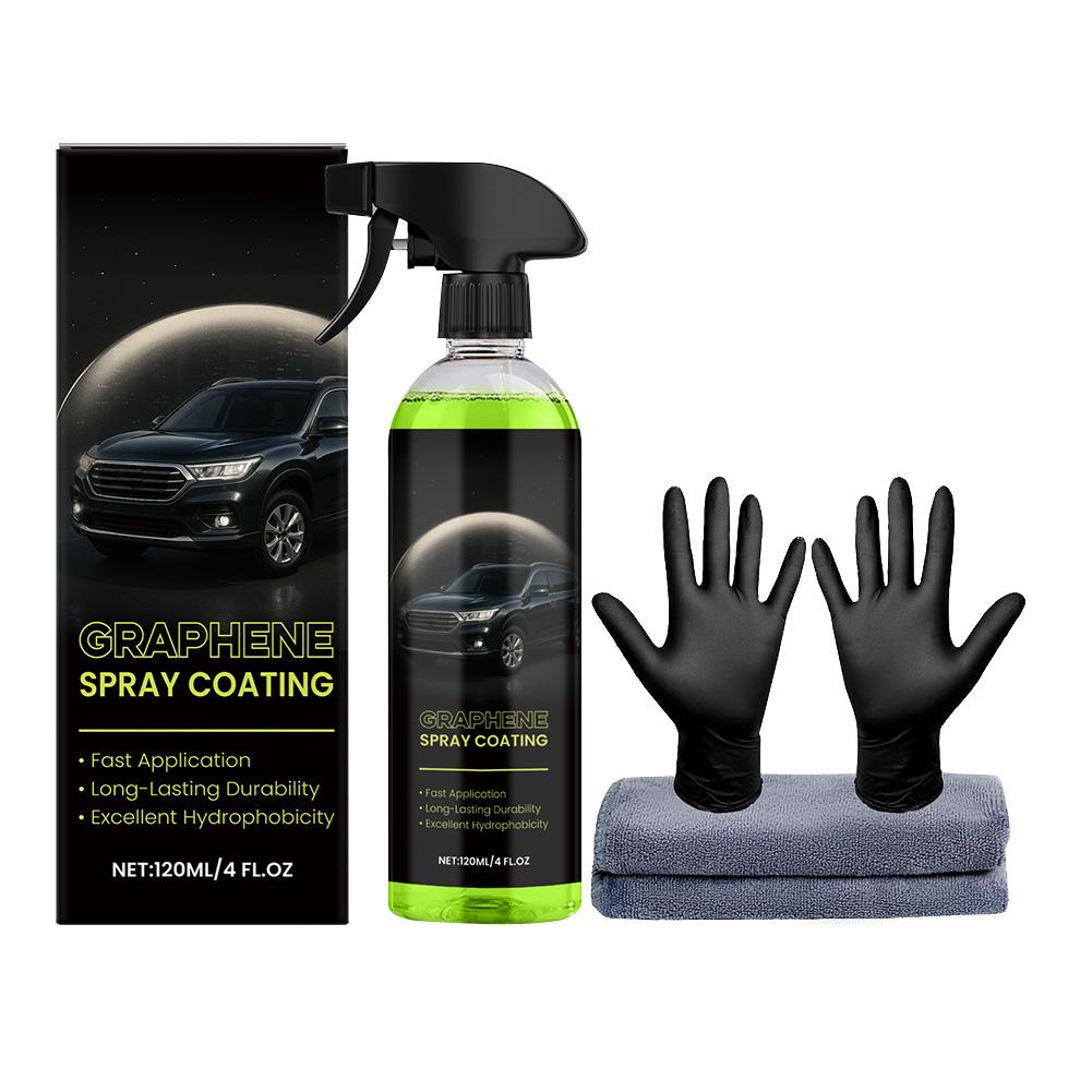 

Car Remover Oil Film Remover Spray w/Microfiber Tower&Glove Auto Glass Stain Degreaser Cars Graphene Ceramic Coating Cleaner Set