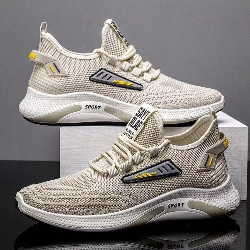 Men S Breathable Knit Running Sneakers Casual Korean Style