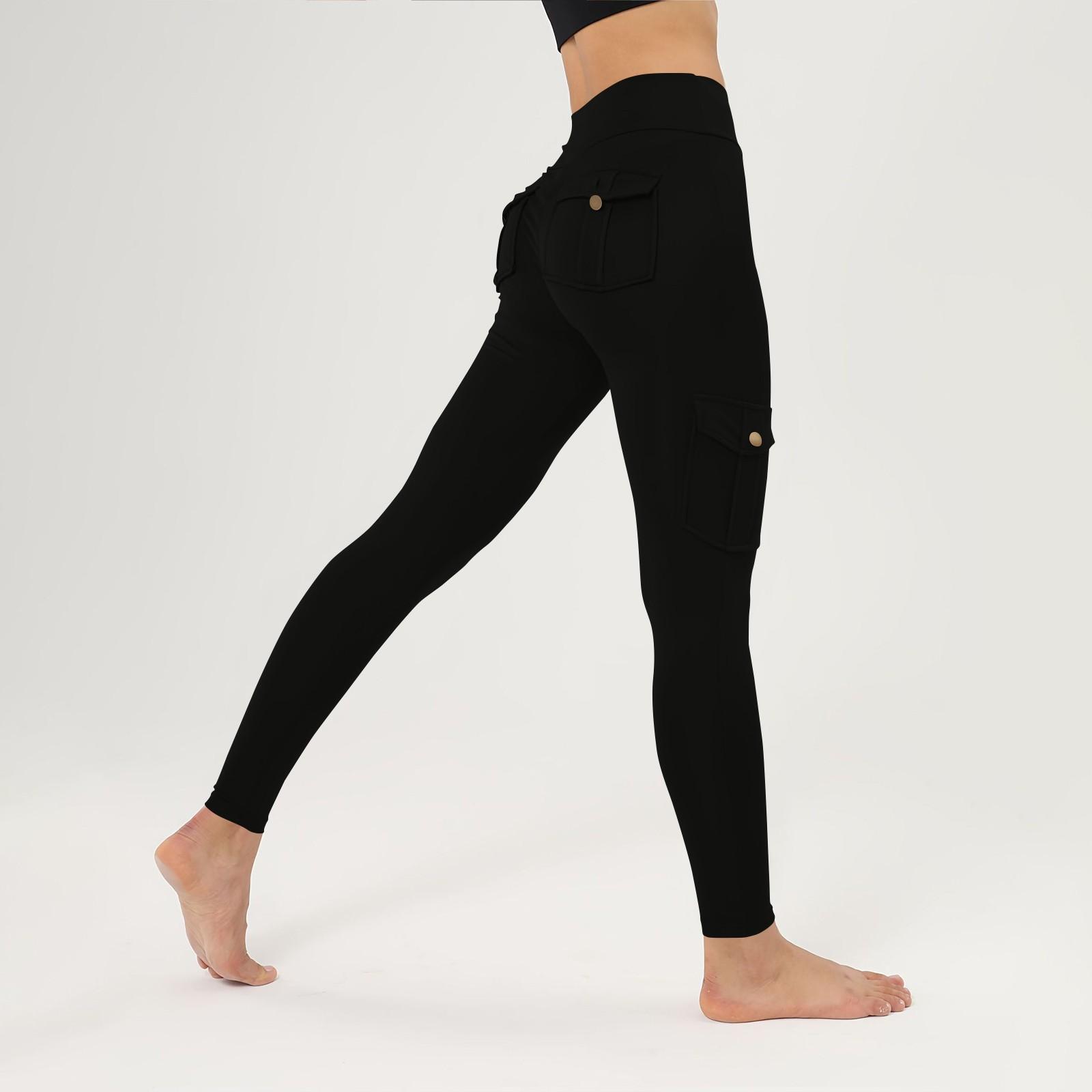 

Women s Fashion Solid Color Yoga Pants High Waisted Skinny Sweatpants Fitness Pants XXL чорний