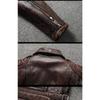 Chinesische Größe Herren schwere Motorradjacke aus natürlichem Rindsleder Oberschicht lässig Vintage Retro Moto Anzug Ledermantel Winter