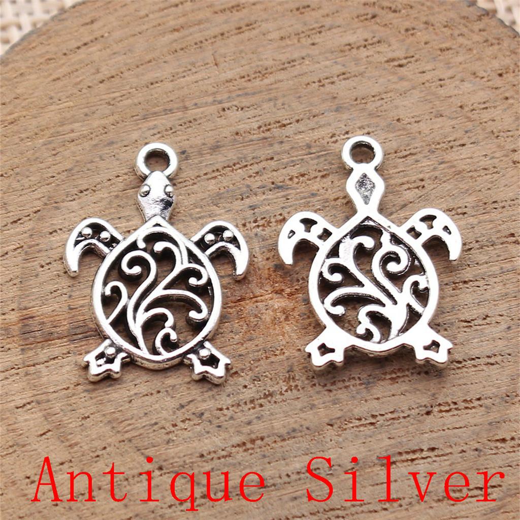 Turtle Shaped Charms Pendant For Bracelet Necklace Jewelry Making Craft Findings