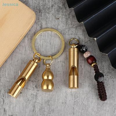 Vintage Brass Whistle Keychain, Outdoor Survival Whistle,Referee Training Whistles