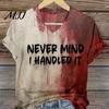 Damen Lustiges Grafik-T-Shirt Kümmere dich nicht, ich habe es erledigt Blut-Shirt Halloween-Kostüm Horror-Kleidung Kurzarm V-Ausschnitt Spritzer-Oberteil Lässiges Outfit