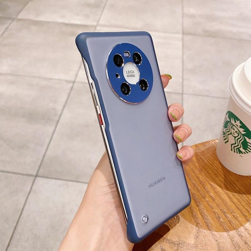 Suitable for Huawei Mate60 Borderless Phone Case, Magic5 Fine-hole CD-patterned Metal Lens Ring, P60Pro Hard Case