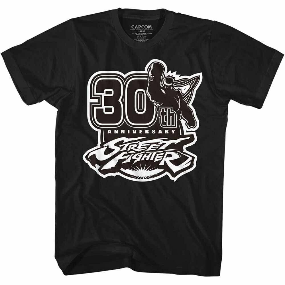 Street Fighter Sf30Bw Black Adult T-Shirt Unisex T-Shirt S