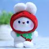 Cute Cartoon Plush Strawberry Rabbit Keychain Soft Stuffed Bunny Doll For Collectors