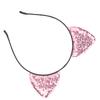 Reversible Sequin Cat Ears Headband Shiny Cat Ear Hair Hoops Women S Kitty Hair AccessoriesPink