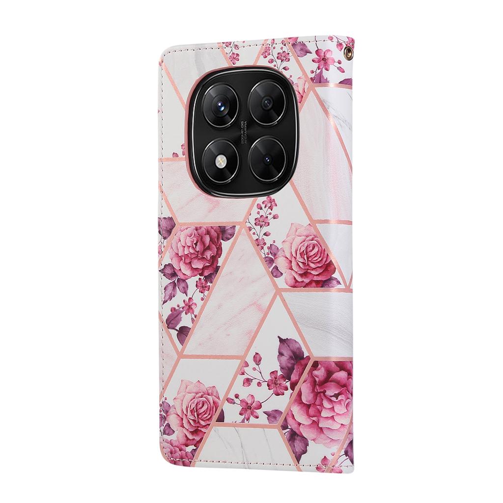 Leather Case for Xiaomi Redmi Note 14 Pro 5G/14 Pro+ 5G/Poco X7 5G Lacquered Marble Pattern Phone Cover