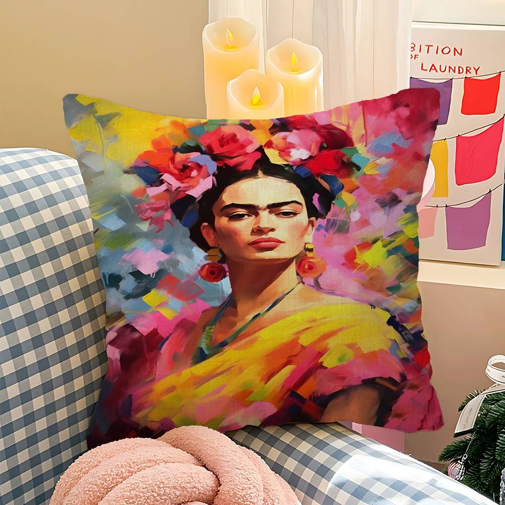 

Artist F-Frida K-Kahlos Pillow Case Cushion Cover Car Throw Pillow Case For Sofa Car Christmas Gift 40x40cm 45x45cm 12x12Inch