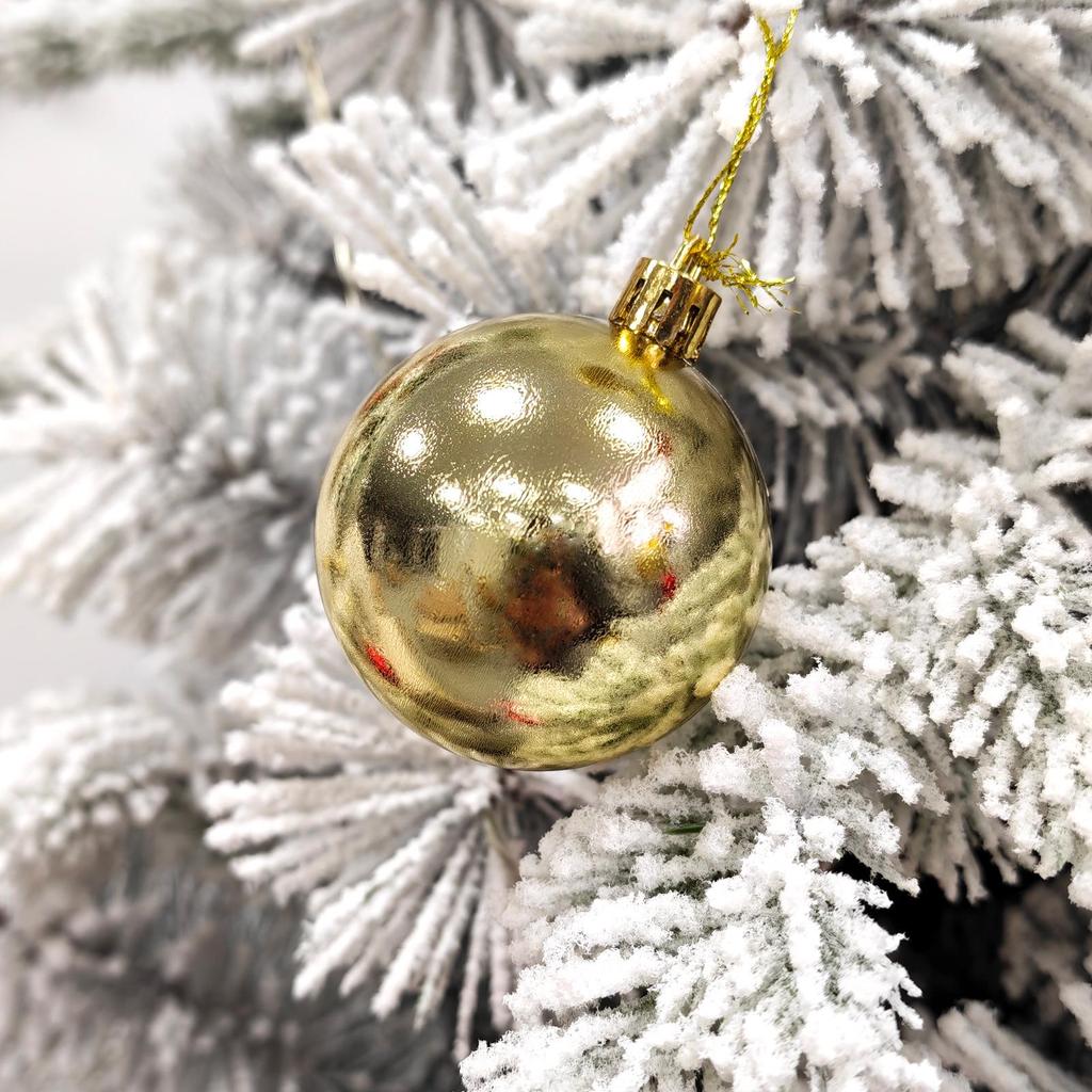 36-Piece Christmas Tree Ornament Set - 6cm Glitter & Painted Irregular Shape Balls