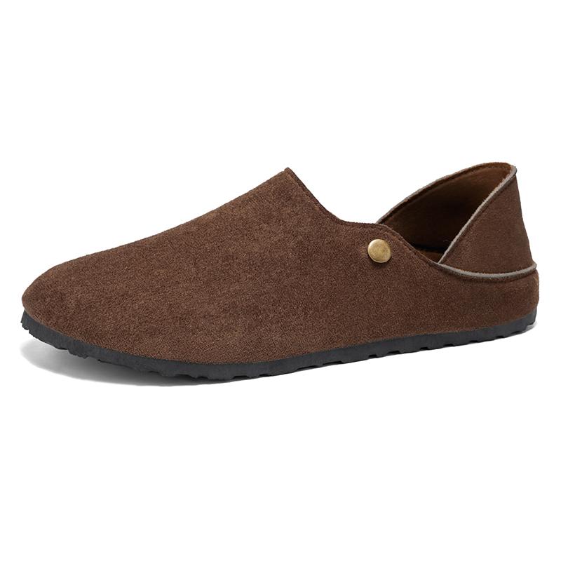 New Fashion Men Leather Flats Shoes Comfortable Man Casual Shoes Slip on Male Outdoor Walking Shoe Split Leather Driving Shoes