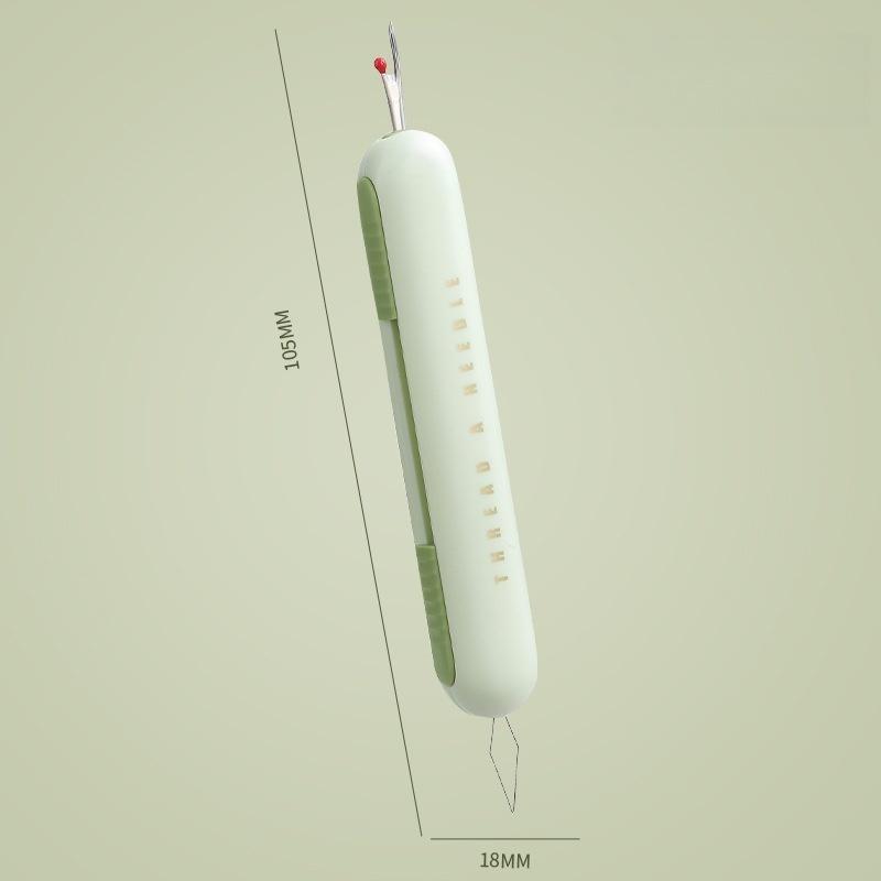 

2 в 1 игольчатый нитевдеватель, устройство для удаления ниток и резак для швейных ниток для удаления швейных ниток зелёный