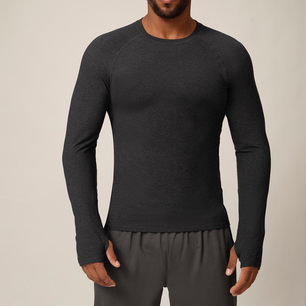 Mens Quick Dry Long Sleeve Sports Fitness Running Training Workout Top