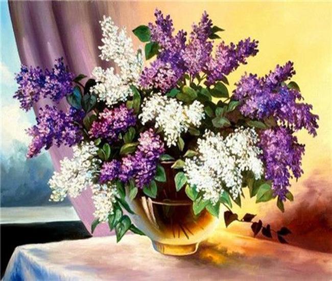 RUOPOTY Oil Painting By Numbers Flower Acrylic On Canvas DIY Frame Wall Art Picture By Numbers Daisy Children's Room Decor