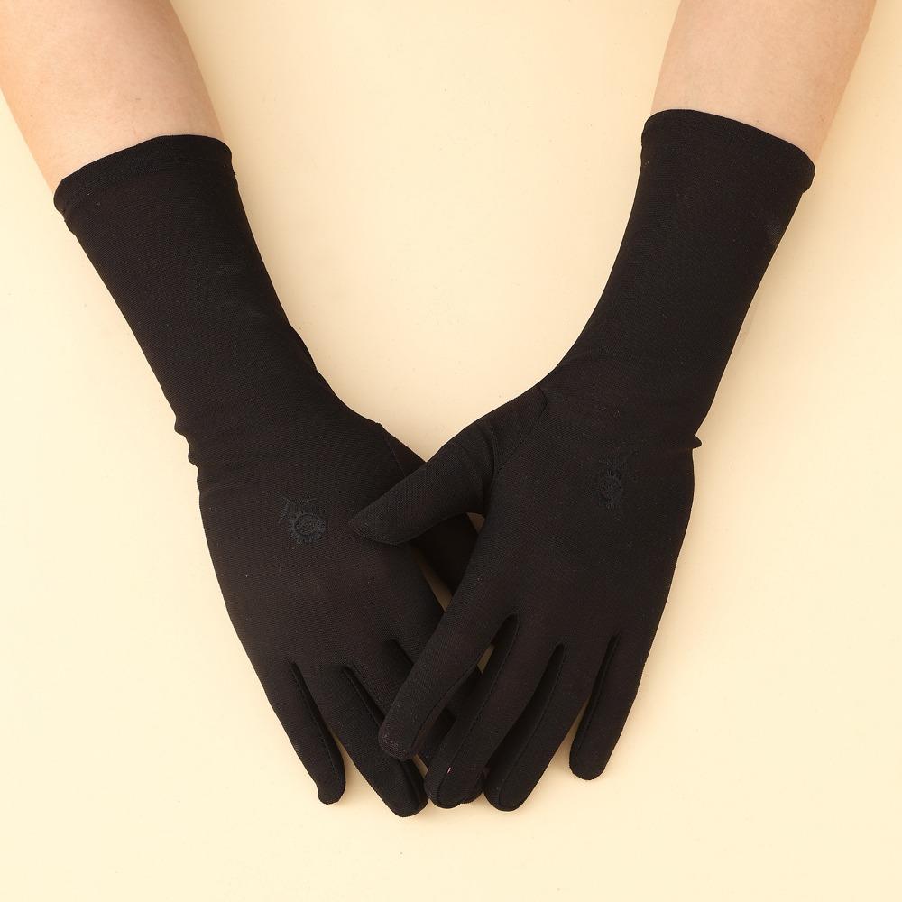 

White Satin Short Finger Gloves Stylish Bridesmaid Wedding Prom Pageant Hand Accessories чёрный