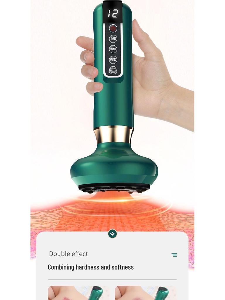 Smart Electric Guasha Cupping Device with Negative Pressure, Large Suction, and Bianstone Hot Compress