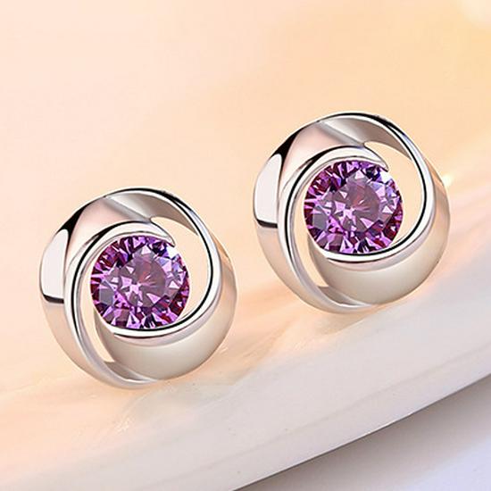 Sterling Silver Rose Love Stud Earrings - Simple & Elegant Design