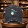 A Blue MenS Jazz Drum Baseball Cap Adjustable And Stylish for Outdoor Wear Featuring an Urban Design This Lightweight And Fa