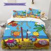 Mr. Men Little Miss Custom Name Pattern Bedding,Quilt Set Quilt Cover Pillowcase Home Birthday Gift(1 * duvet cover + 2 * pillowcase, without core)