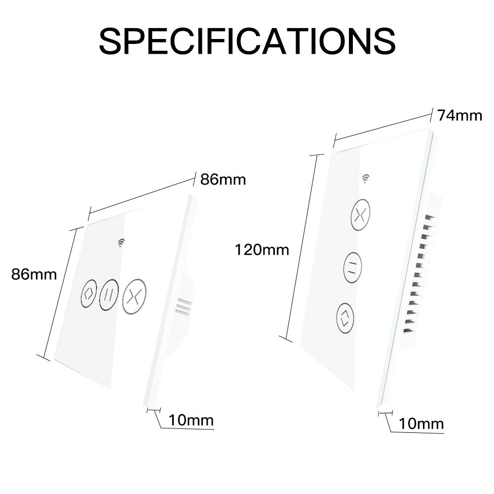WiFi RF433 Curtain Switch Motor Accessories Roller Blinds Shutter Tuya Smart Wall Touch Switch Smart Life Home Automation Standard&86*86mm
